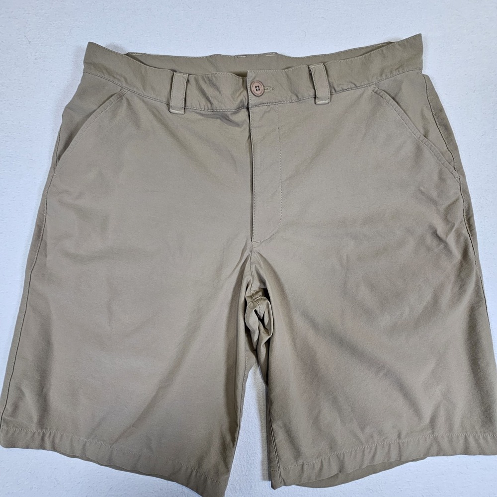 Under Armour Shorts Mens 36 11 Tan 1201015 Bent Grass Tech Flex Golf Preppy